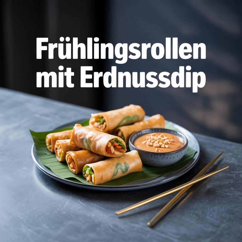 Frühlingsrollen mit Erdnussdip