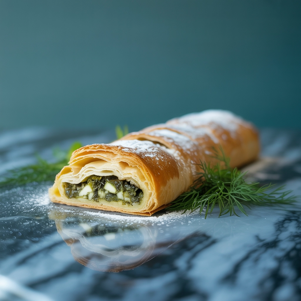 Spinat-Feta-Strudel aus Blätterteig