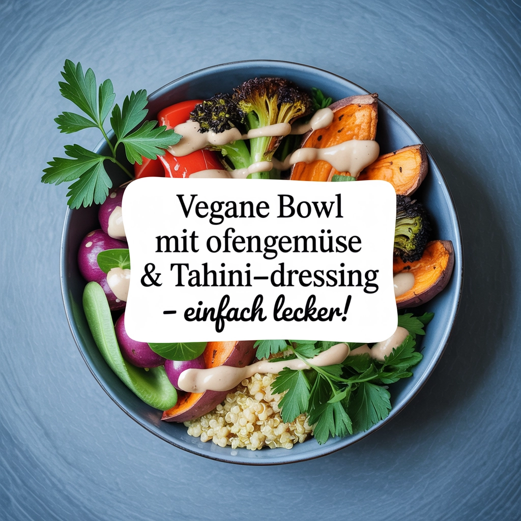 Vegane Bowl mit Ofengemüse & Tahini-Dressing – Einfach lecker!