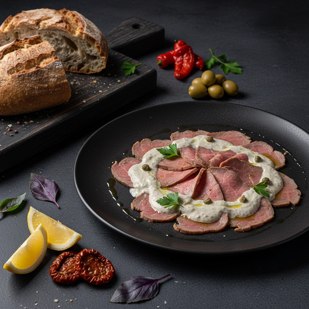 Vitello Tonnato – Kalbfleisch mit Thunfischcreme klassisch serviert