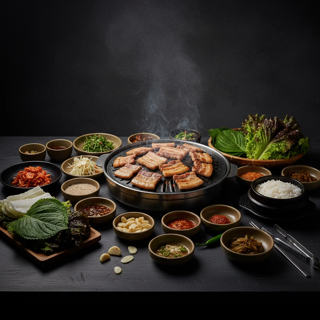 Samgyeopsal – Koreanische Schweinebauch-Grillparty für die Community