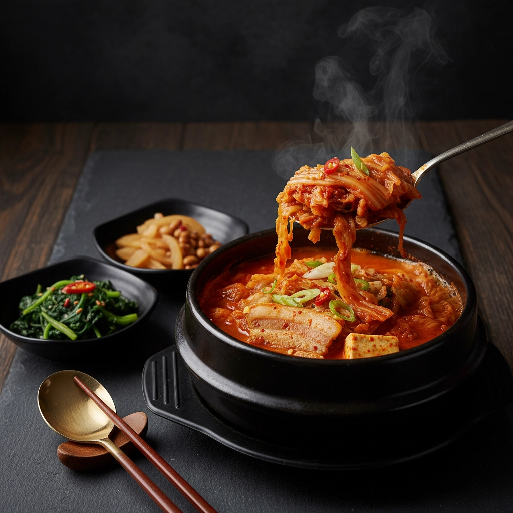 Kimchi Jjigae – Scharfer Kimchi-Eintopf zum Eintauchen