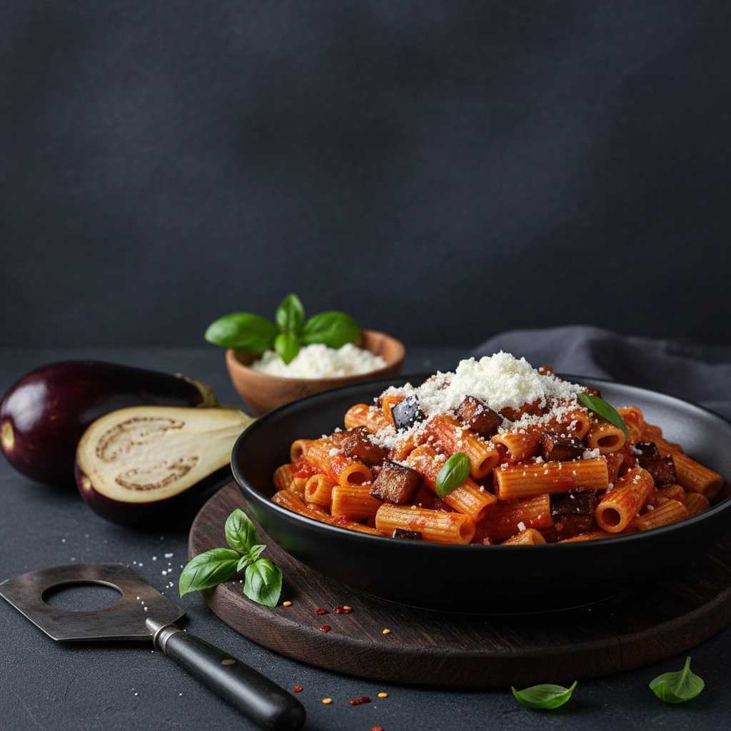 Pasta alla Norma – Sizilianische Pasta mit Auberginen und Ricotta