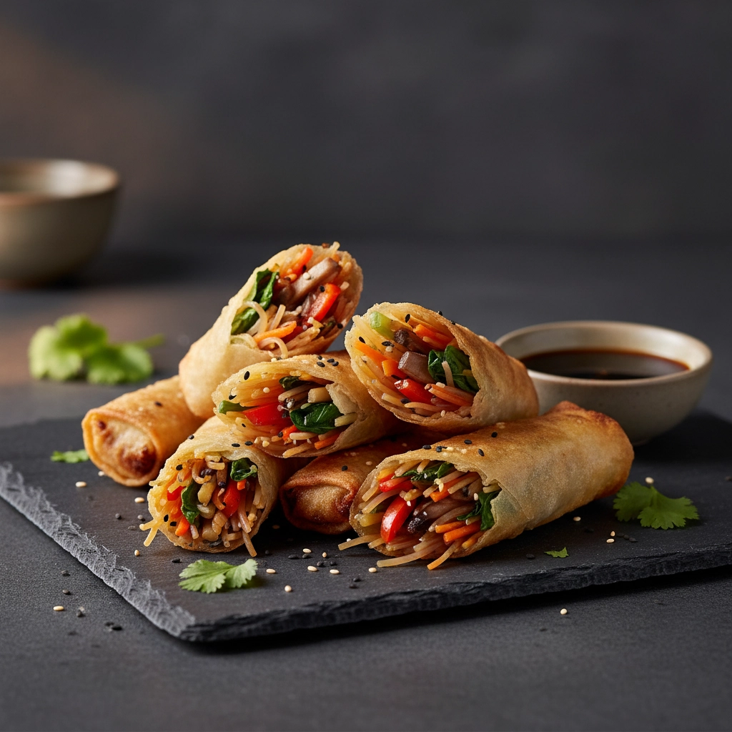 Japchae-Röllchen – Glasnudel-Gemüse-Rolls koreanisch kreativ