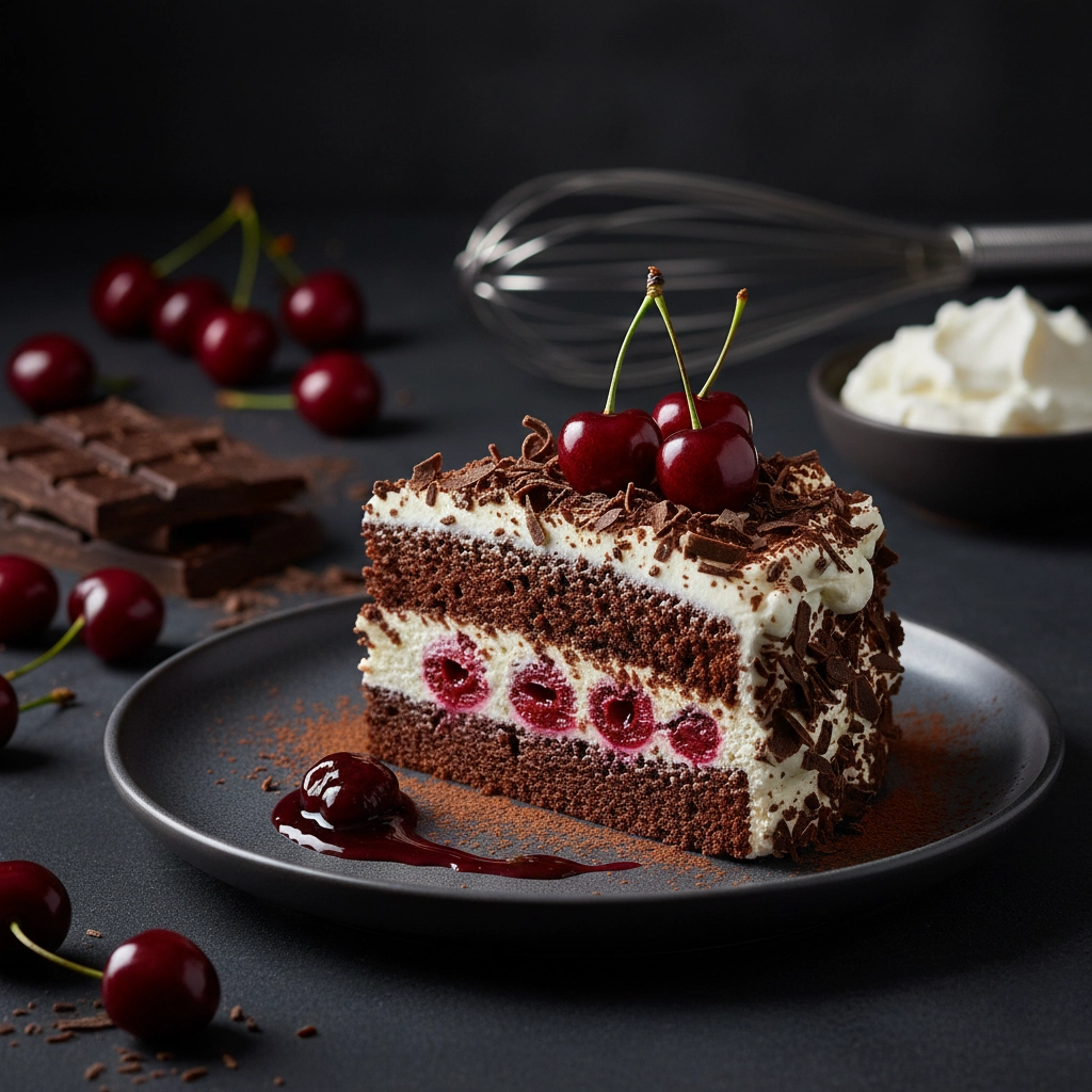 Schwarzwälder Kirschtorte – Sahne, Schokolade und Kirschen
