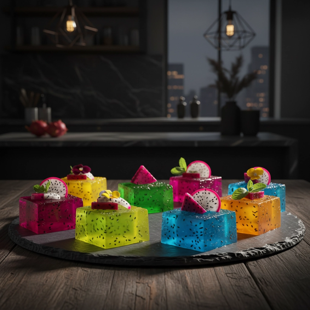 Drachenfrucht-Gelee – Bunt und erfrischend