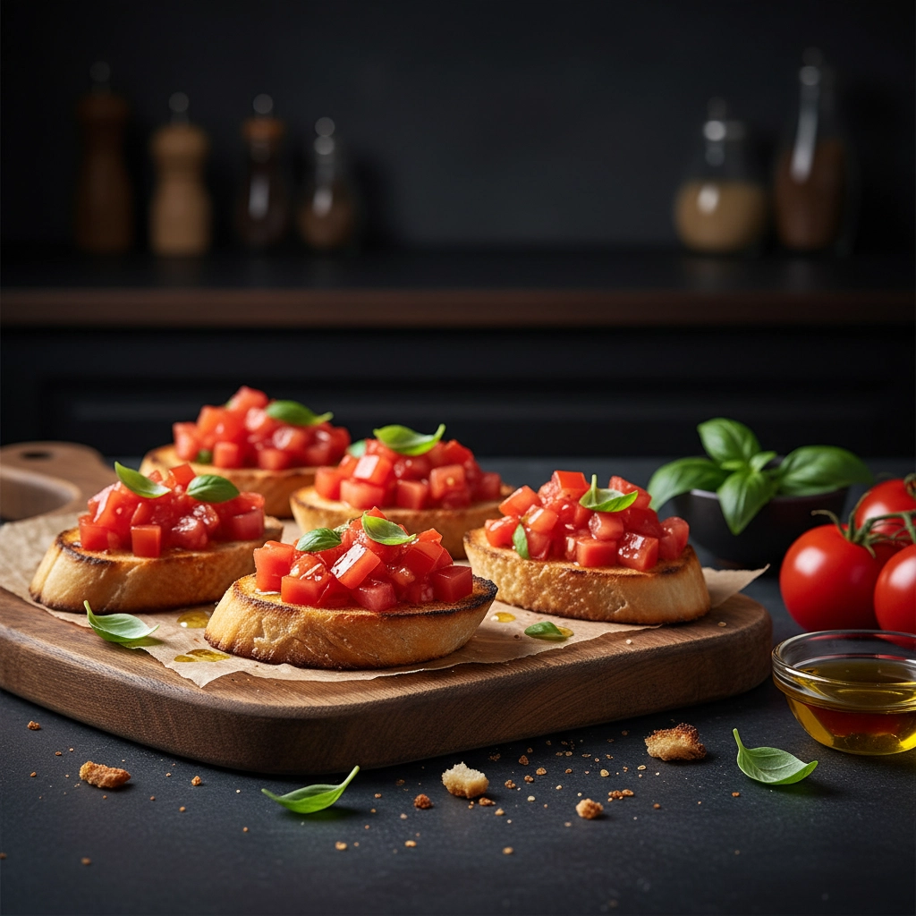 Bruschetta Classica – Knuspriges Brot mit Tomaten und Basilikum
