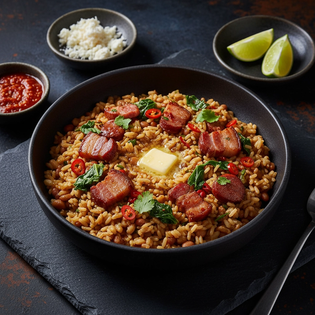 Baião de Dois – Reis mit Bohnen und Speck