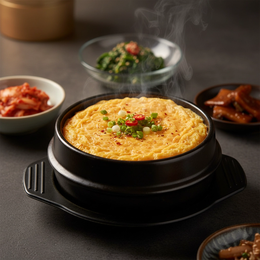 Gyeran Jjim – Samtig-zarter koreanischer Eier-Dampf-Flan