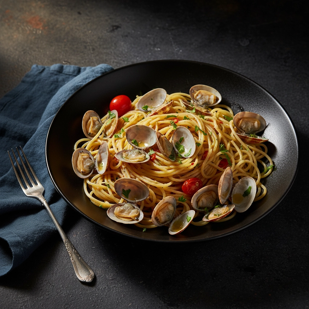 Spaghetti alle Vongole – Pasta mit Venusmuscheln