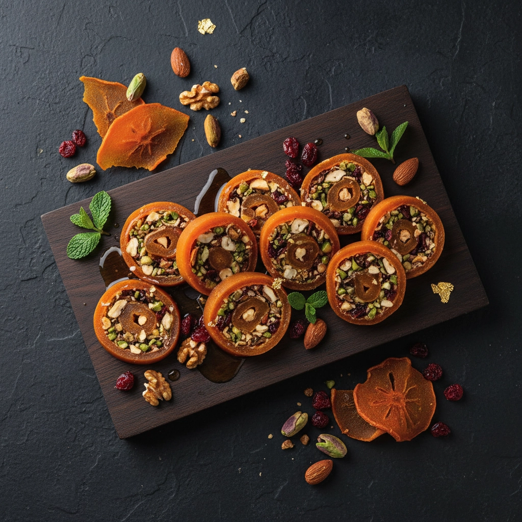 Gotgamssam – Gefüllte getrocknete Persimone mit Nüssen