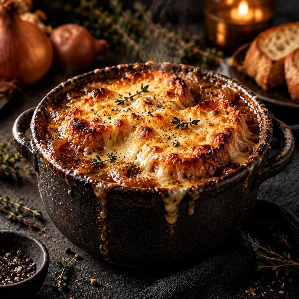Französische Zwiebelsuppe mit Gruyère-Croûtons – Einfach, lecker & kuschelig herbstlich