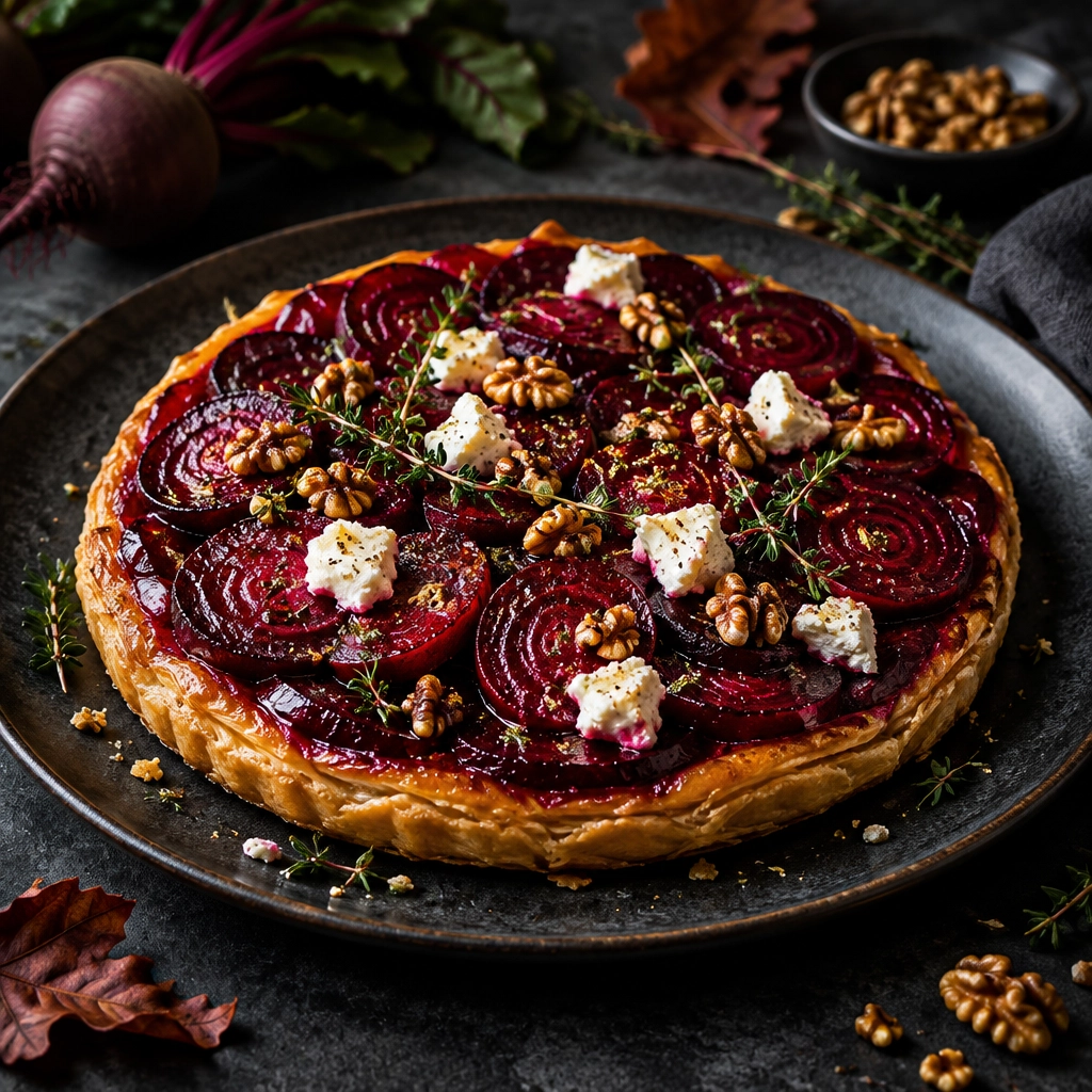 Rote Bete Tarte Tatin mit Ziegenkäse – Herbstlich, einfach & KI-lecker